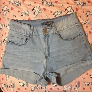 Blue Jean Shorts Cuffed